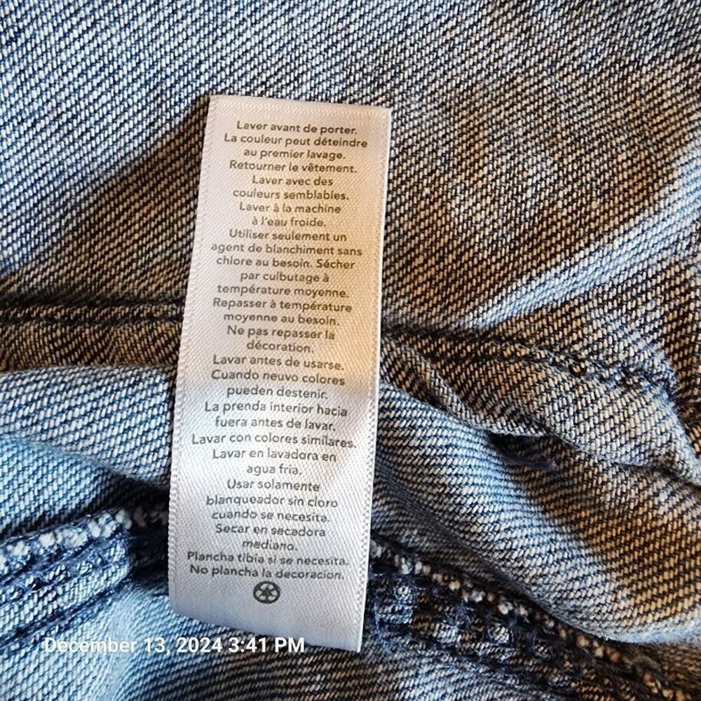 Oshkosh Bgosh Girls Denim Jean Jacket Appliques Snap Up Flap Pockets Blue Sz 10 - Picture 6 of 8